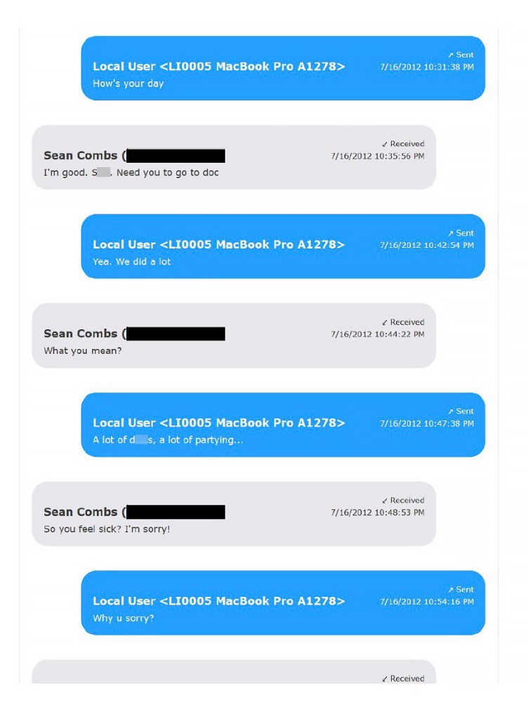 Cassie Ventura and Sean 'Diddy' Combs's text messages