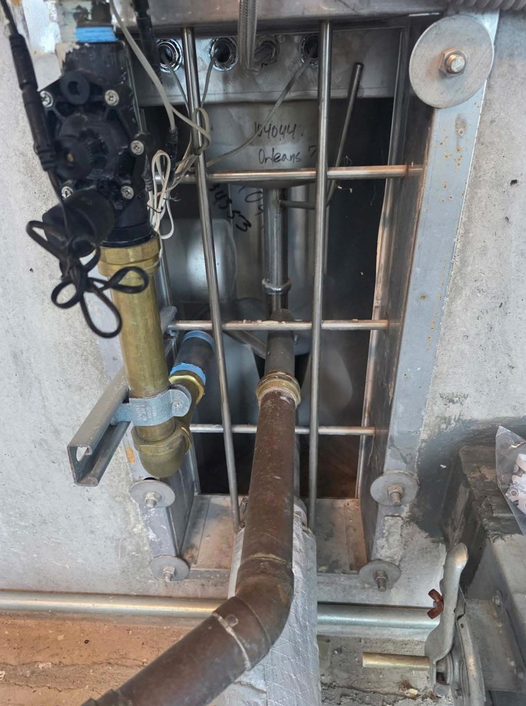 The normal look of the panel if the inmates had not created the hole for escape.