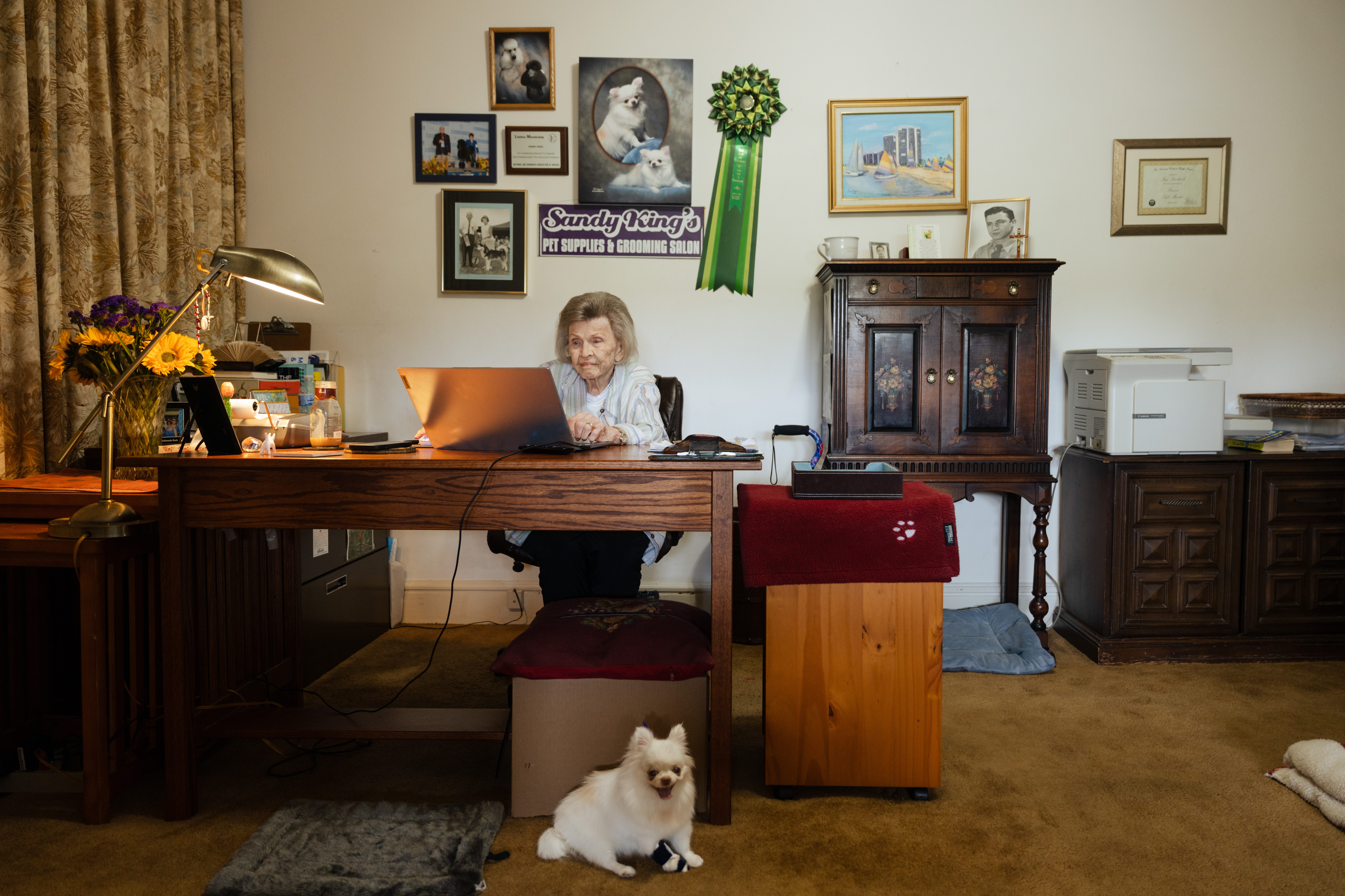 Fay Pacchioly at her desk