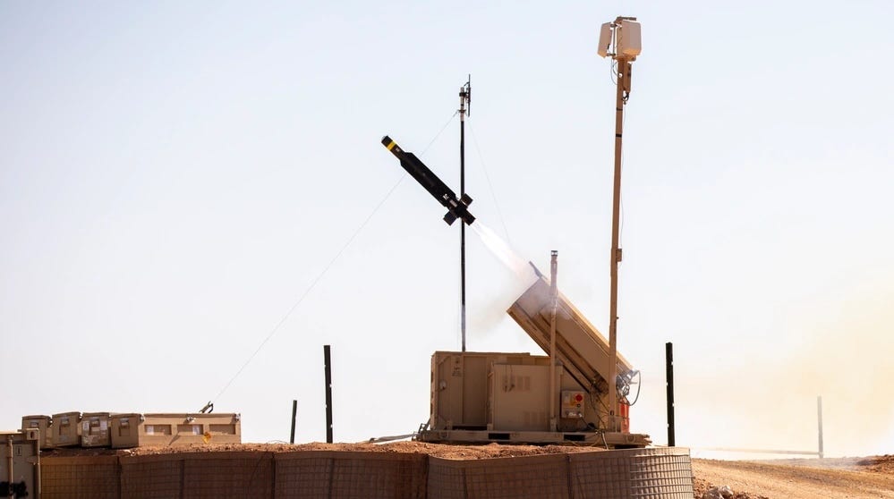 Army Coalition Forces fire a Coyote Block 2C interceptor during a base defense exercise at Al-Tanf Garrison, Syria.