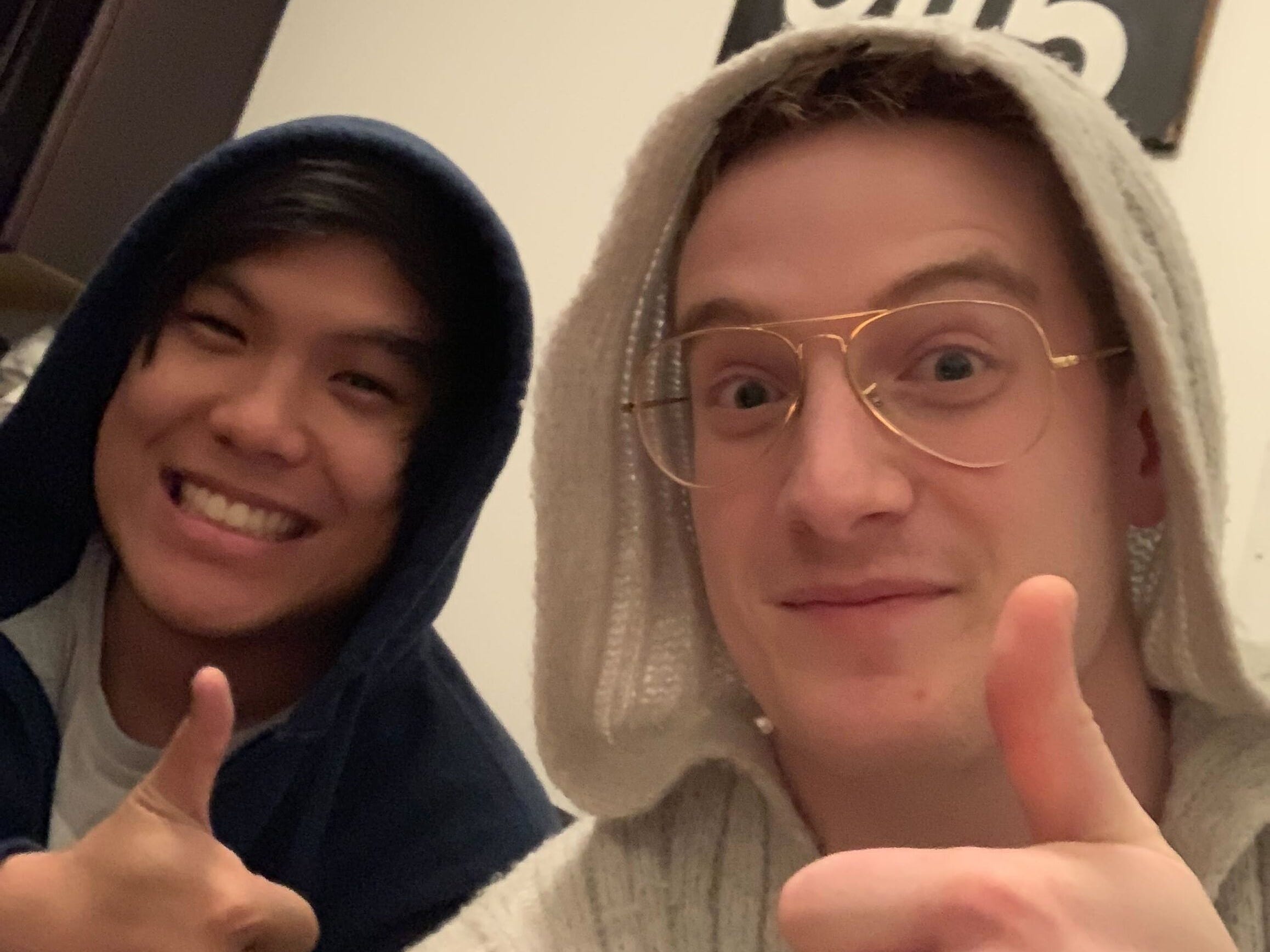 Albert Pai (left) and Eric Simons (right) launching a feature for their startup StackBlitz at midnight