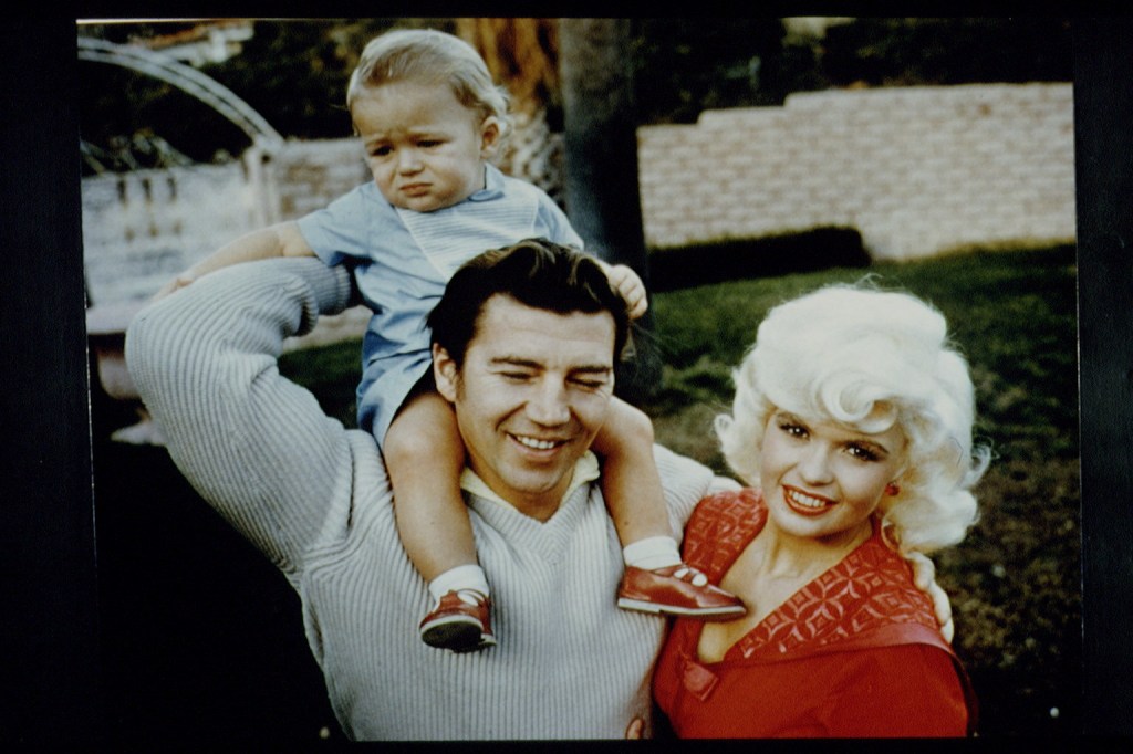Mariska Hargitay as a baby, Jayne Mansfield and a man 