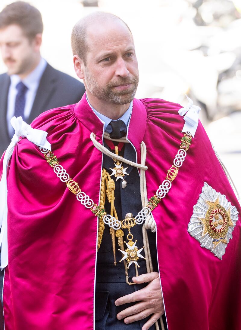 Prince William, Prince of Wales attends the service for the Order of The Bath at Westminster Abbey on May 16, 2025