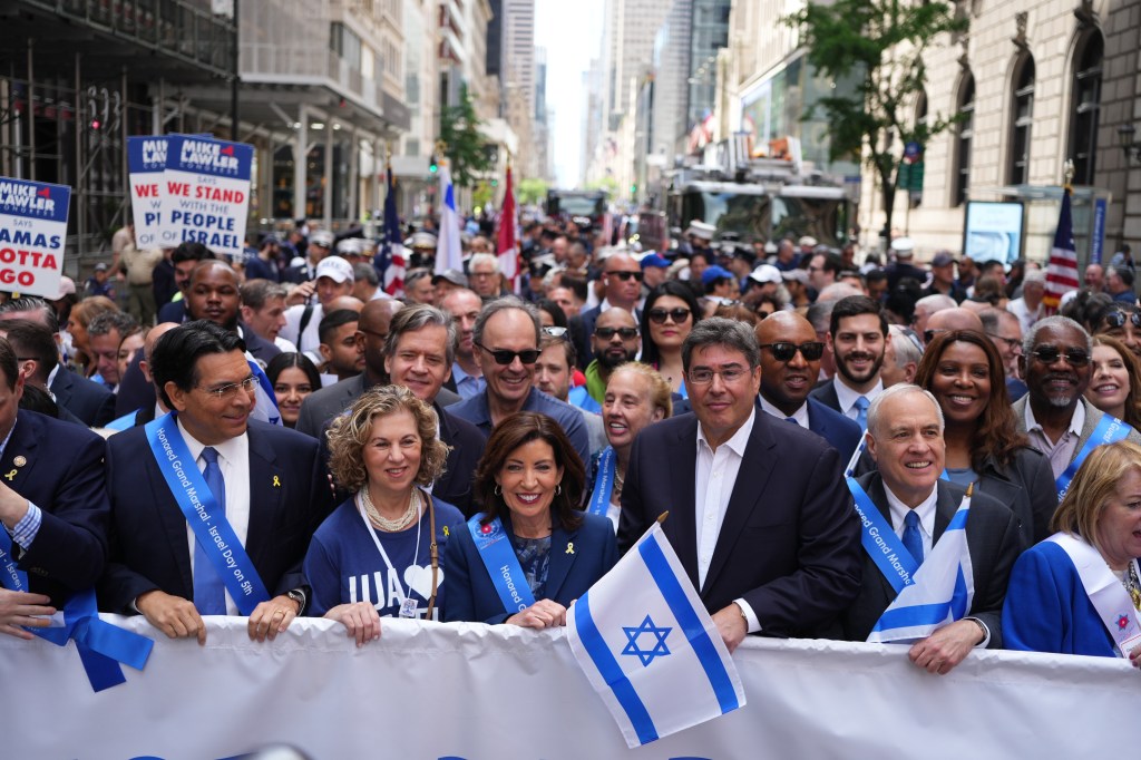 The parade drew thousands of supporters to the Big Apple, with Gov. Kathy Hochul, center, in attendance. 