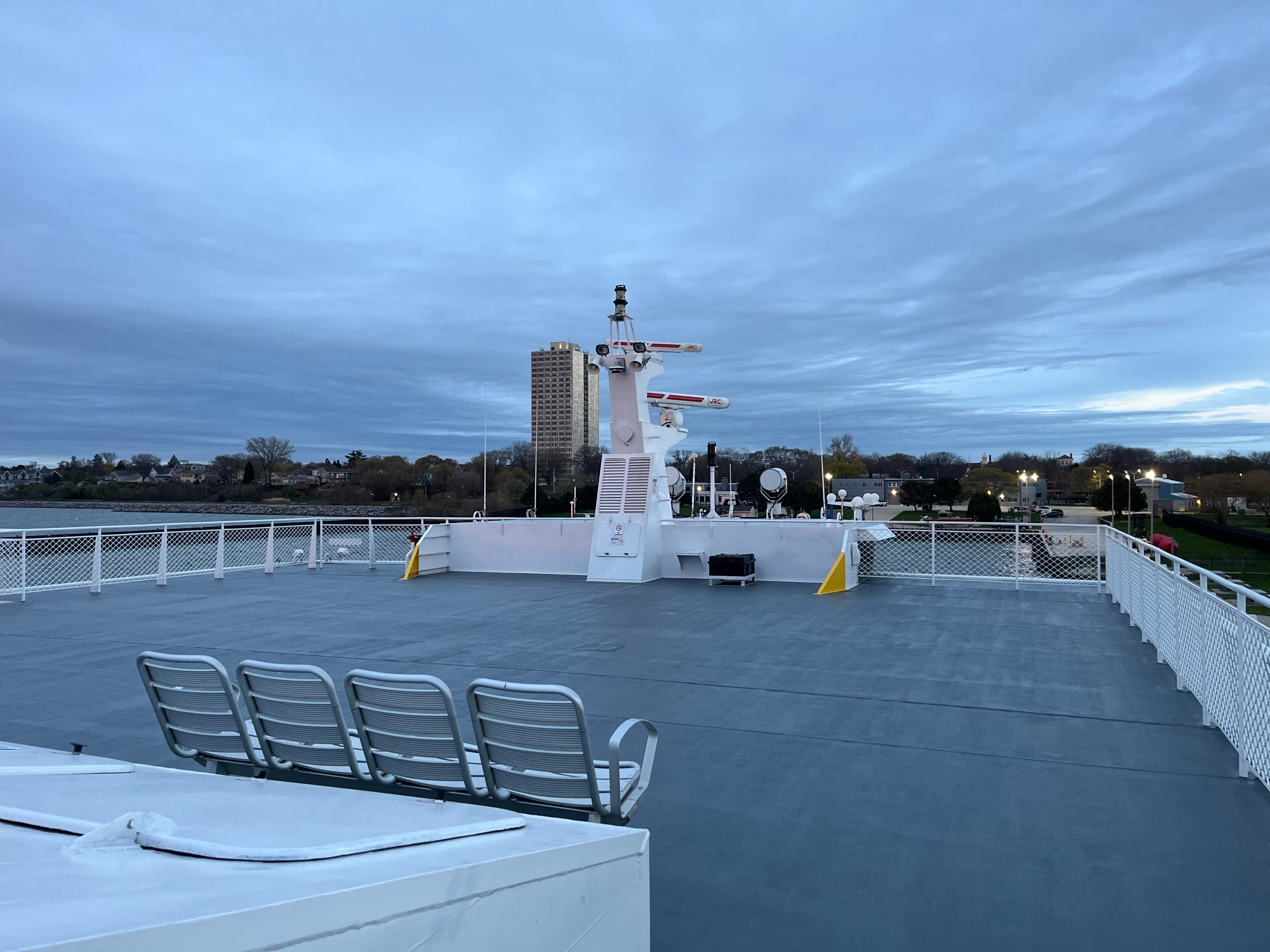 The upper deck on the Lake Express ferry.