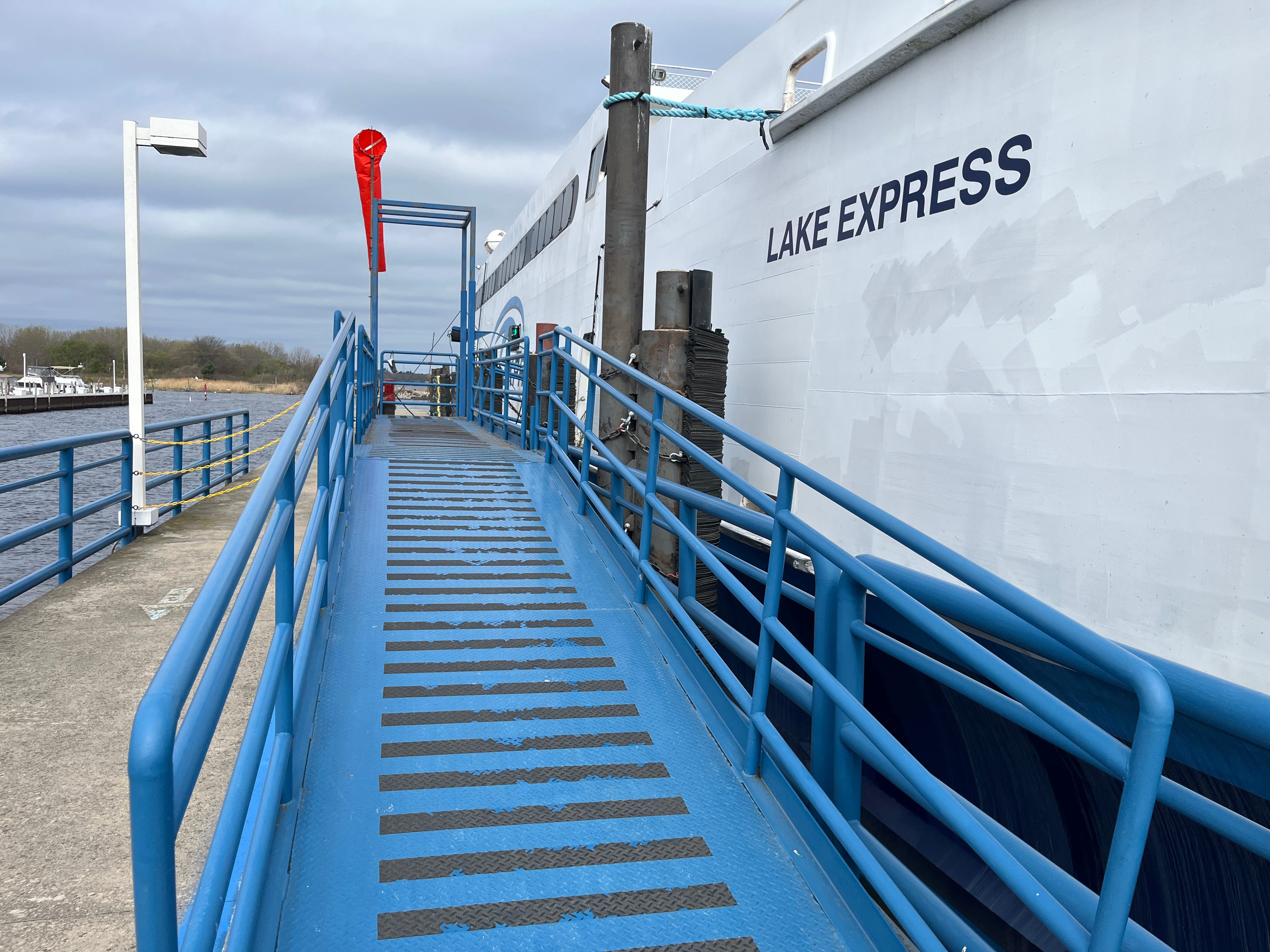 Exiting the Lake Express ferry.