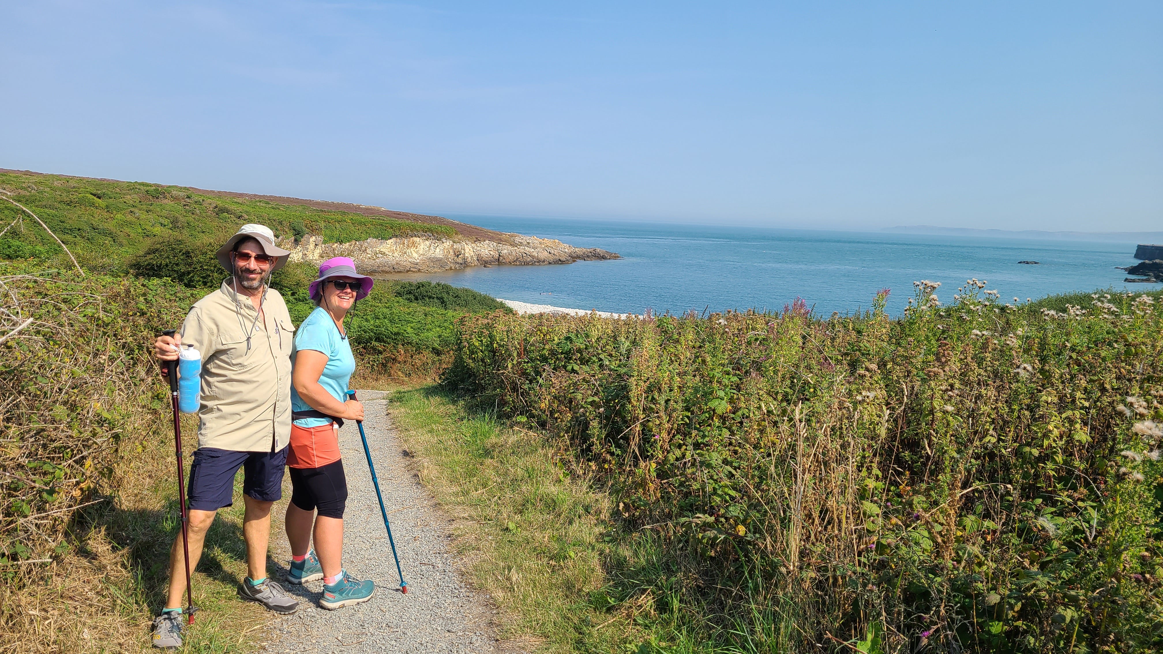 Author Chris Englert and husband on walking trail