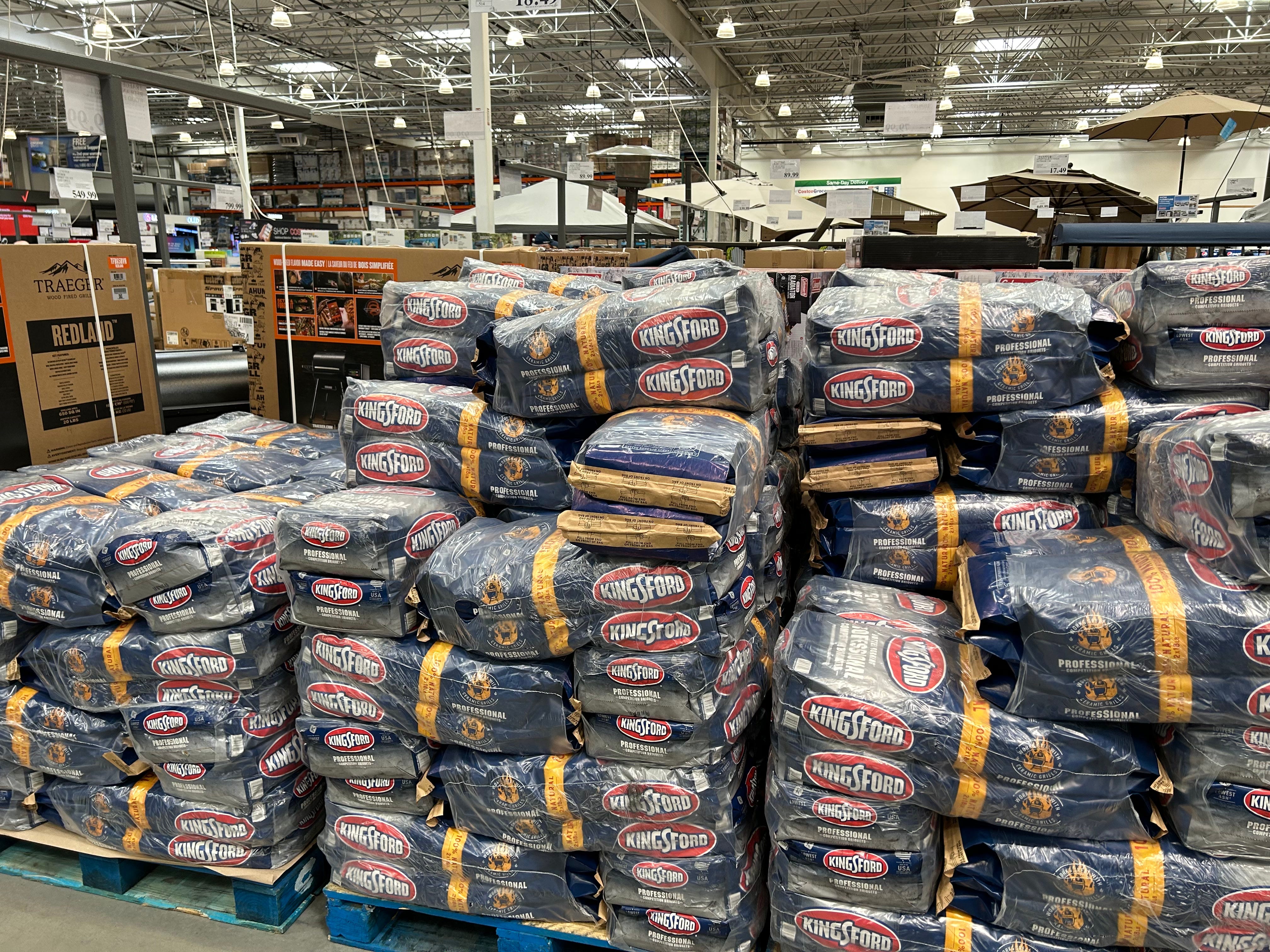 stacks of coal in costco