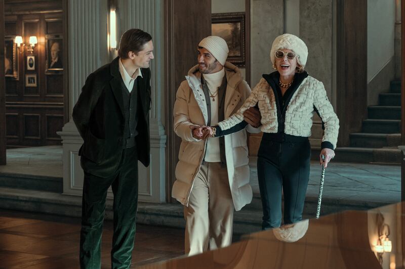 Lucas Englander, Aras Aydin, and Christine Baranski
