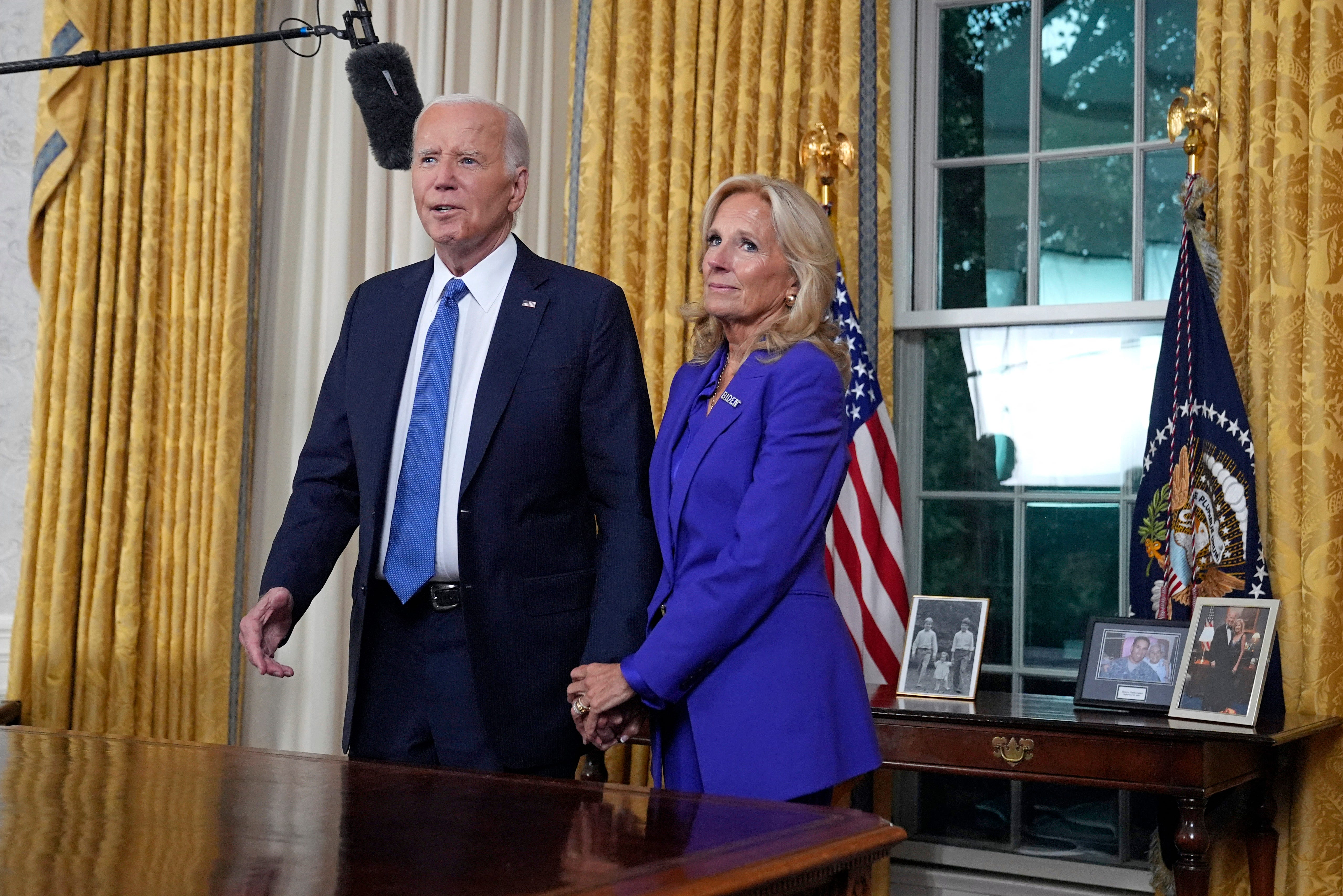 Joe Biden and Jill Biden in the Oval Office.