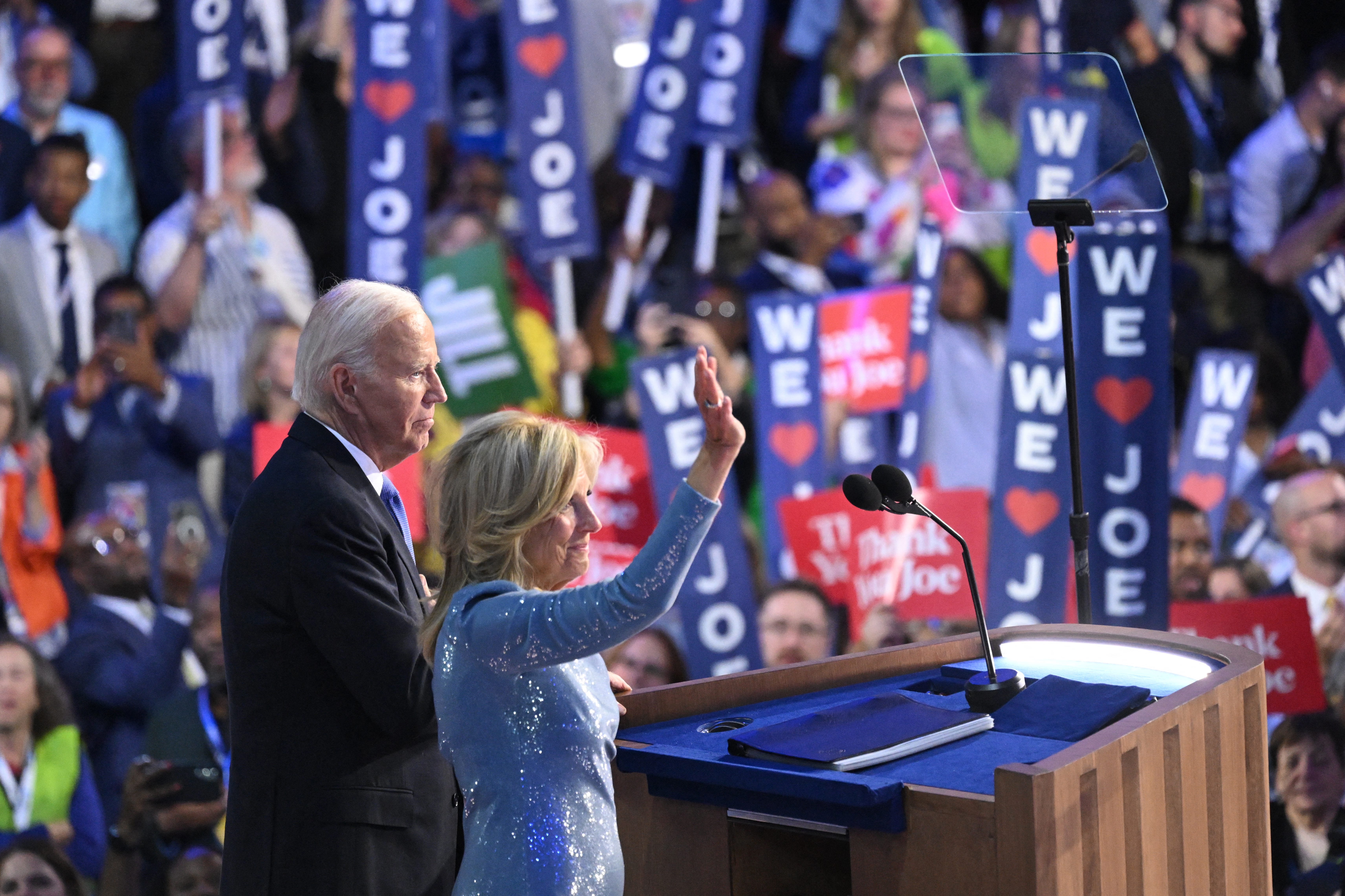 Joe Biden and Jill Biden at the 2024 Democratic National Convention.