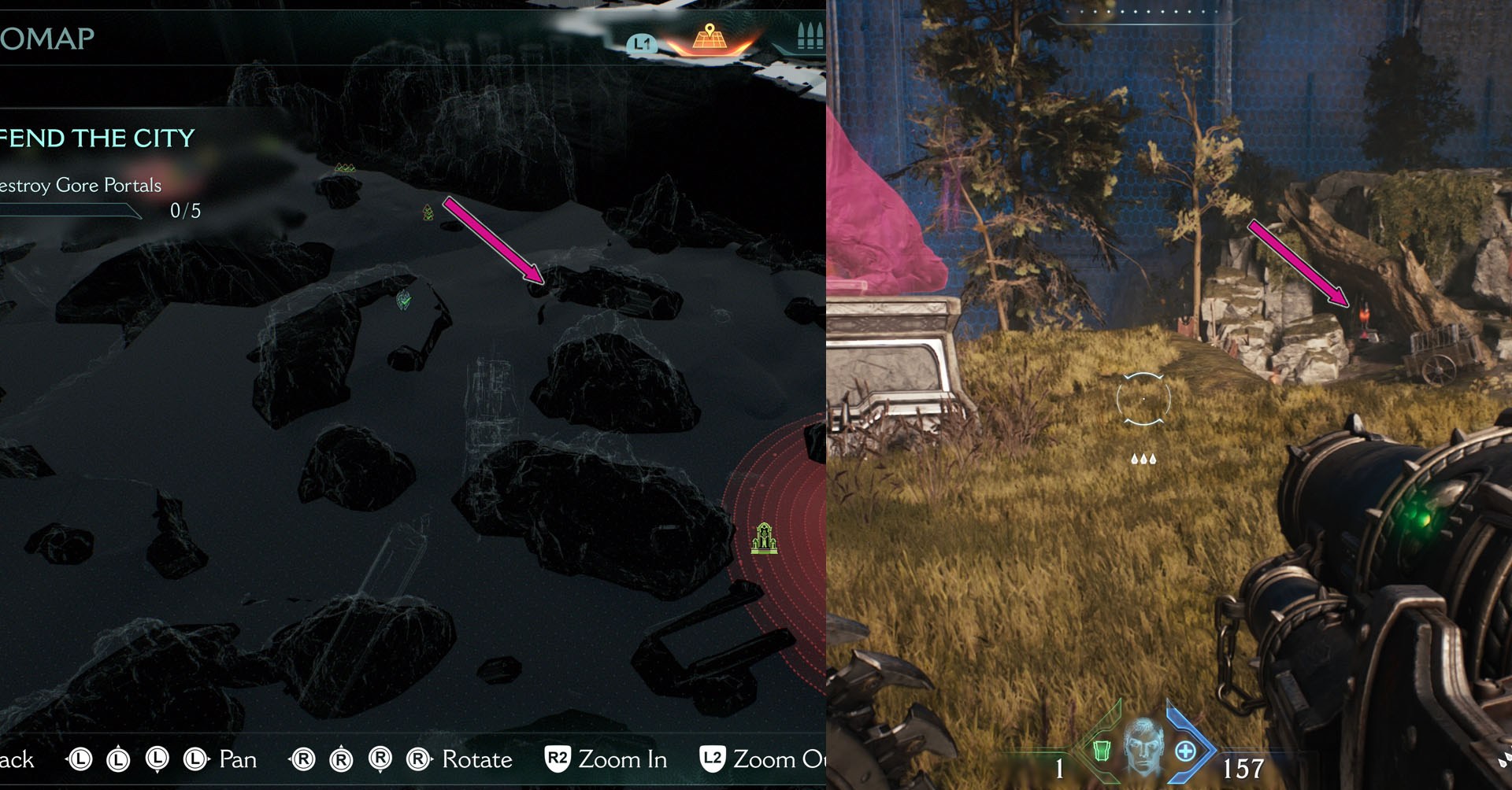 The image shows part of the map of Chapter 6 and the location of the second Wolf Statue. It is hidden inside a small cave.