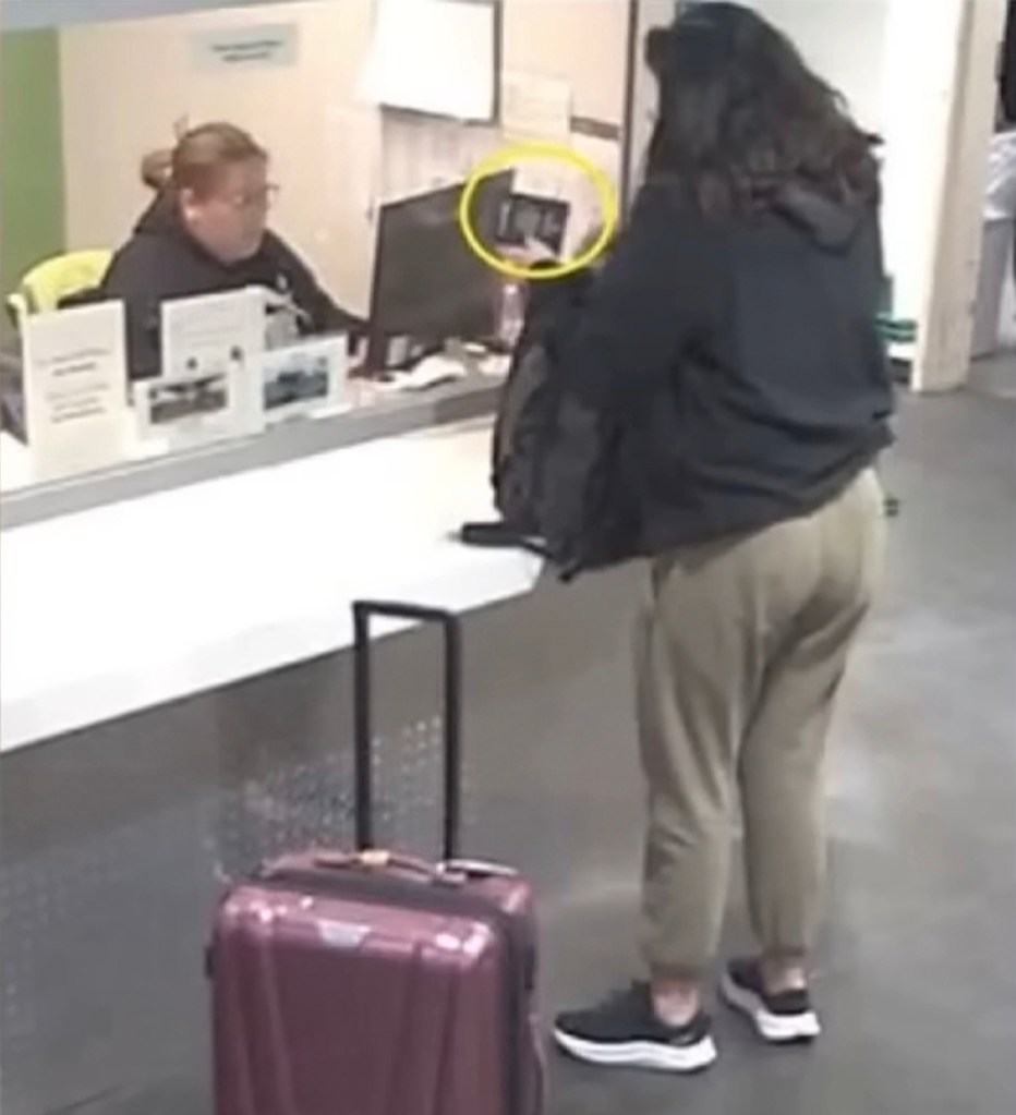 Hannah Kobayashi buying a bus ticket at LA Union Station