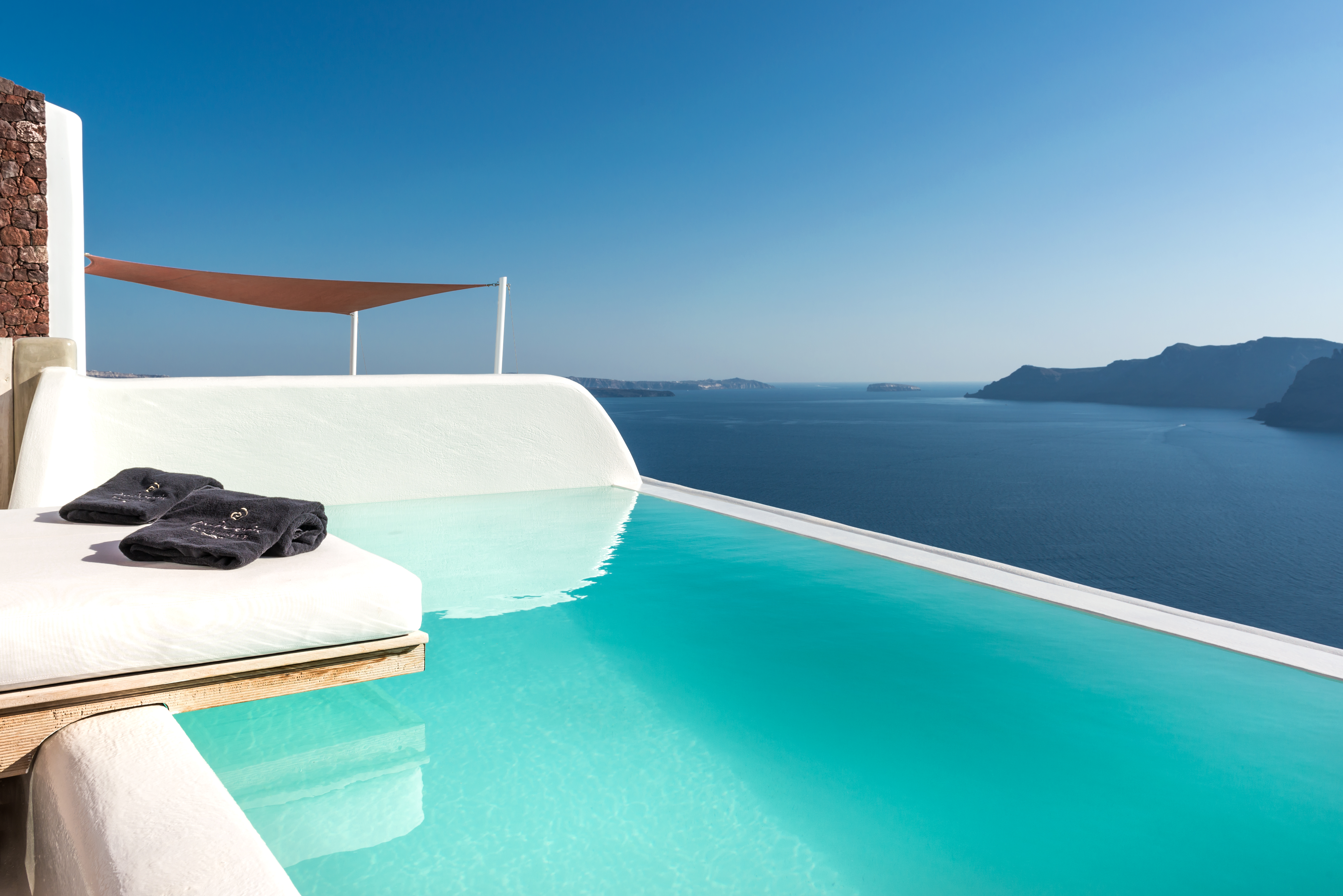The view from Andronis Luxury Suites overlooking the Aegean Sea.