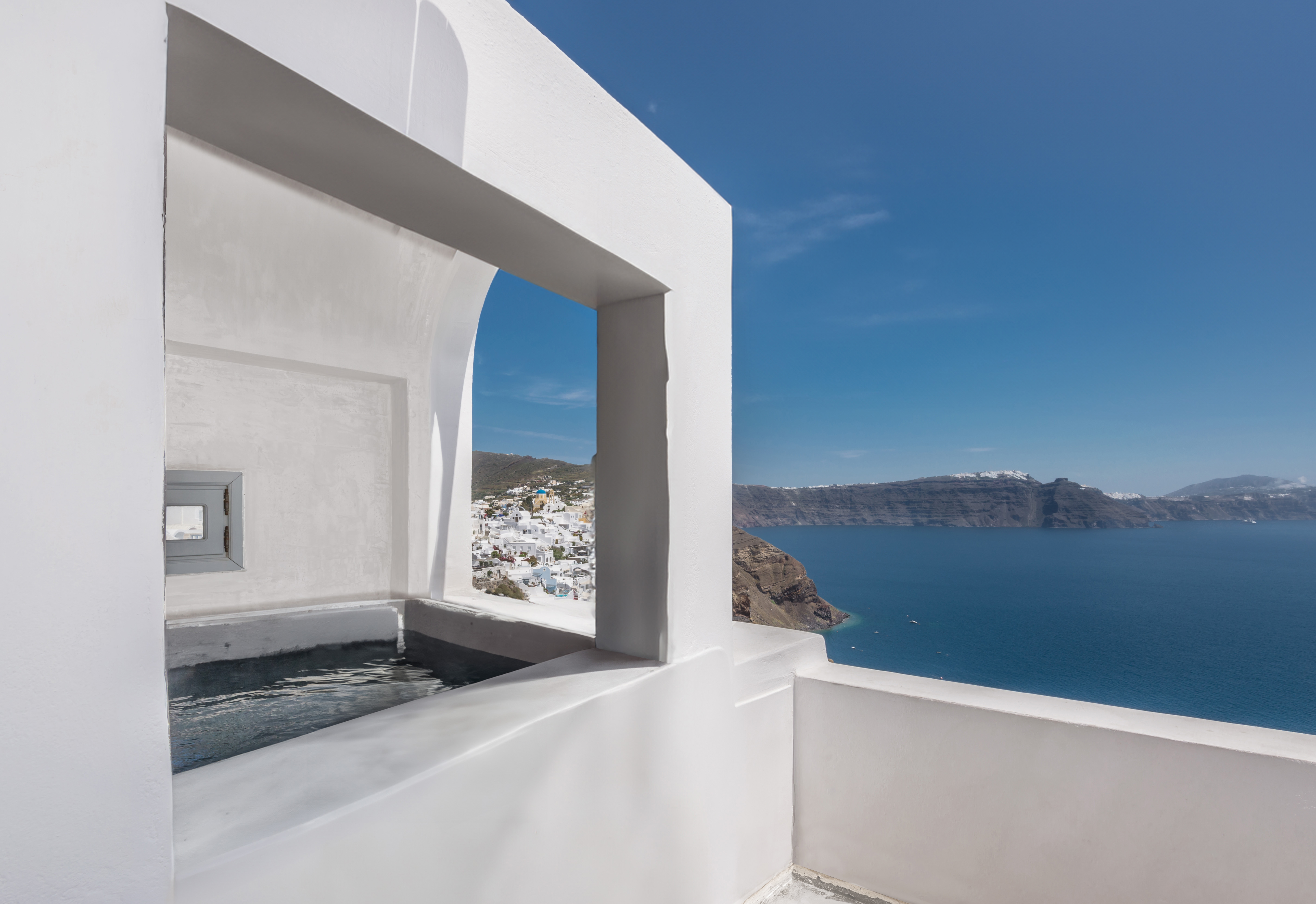 The view from Andronis Luxury Suites overlooking the Aegean Sea.