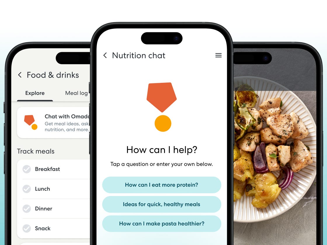 Omada's new nutritional intelligence tools, including its AI agent OmadaSpark.
