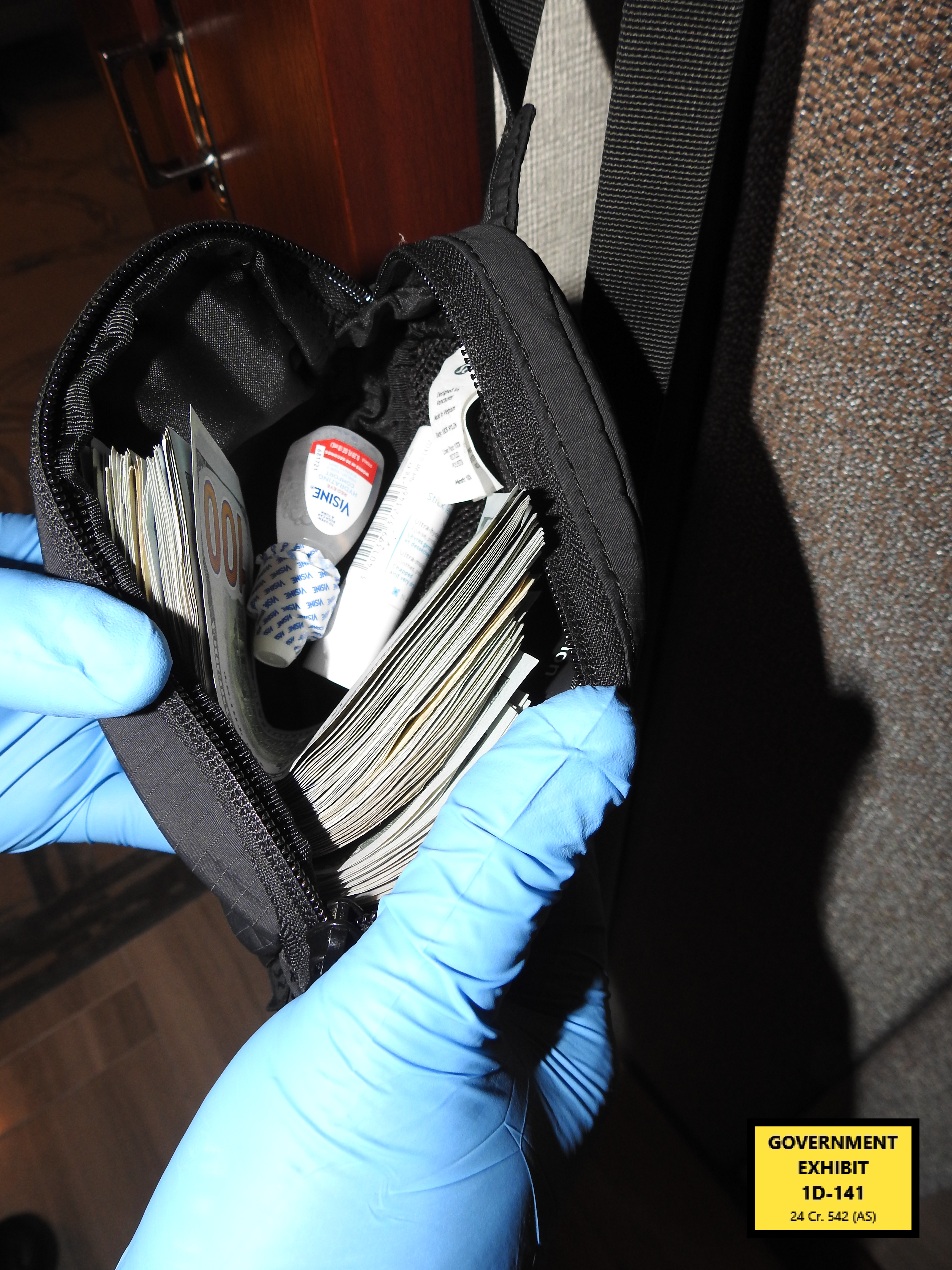A fanny pack with cash in Sean Combs' hotel room in 2024