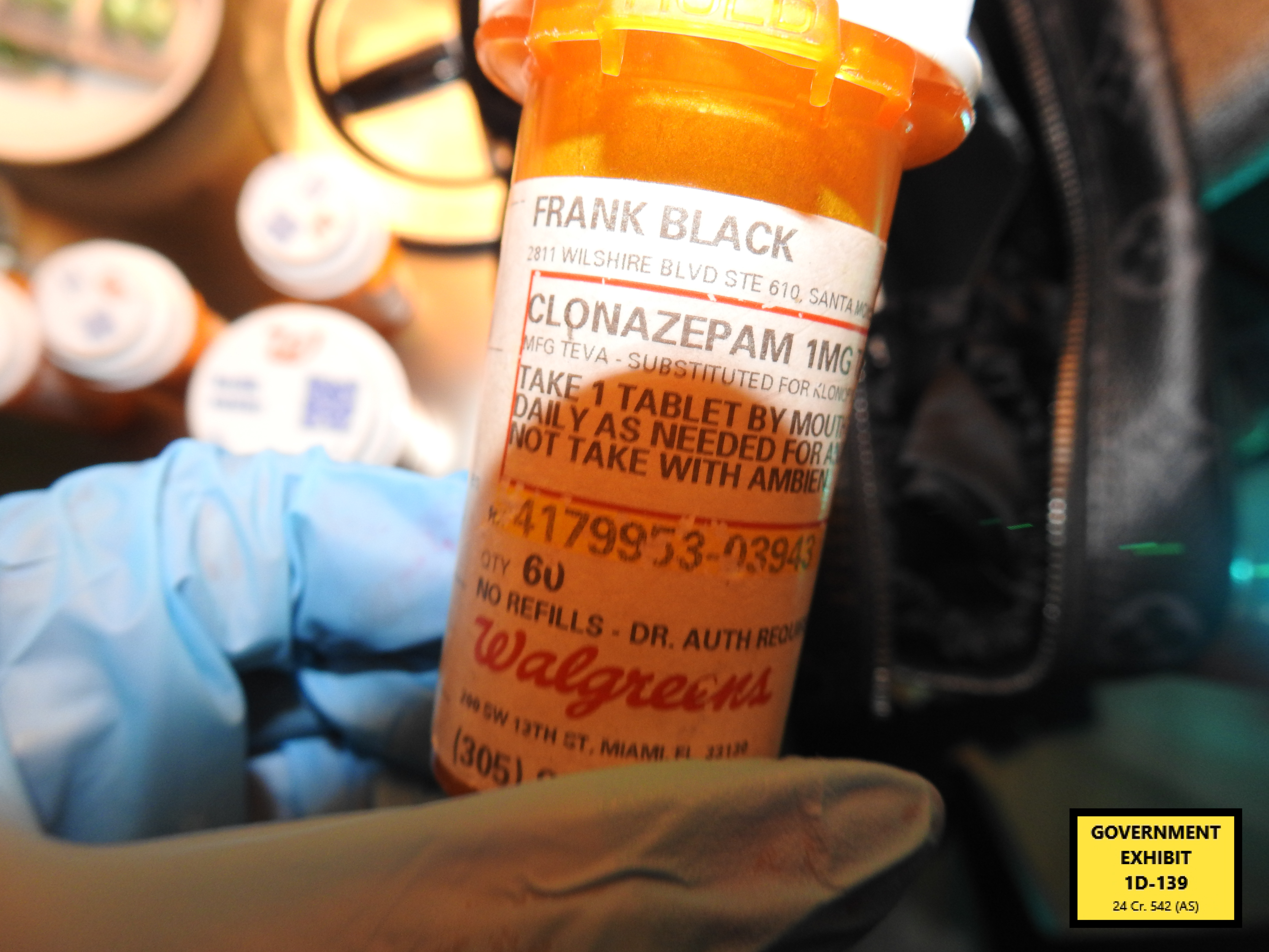 A prescription bottle in Sean Combs' hotel room in 2024