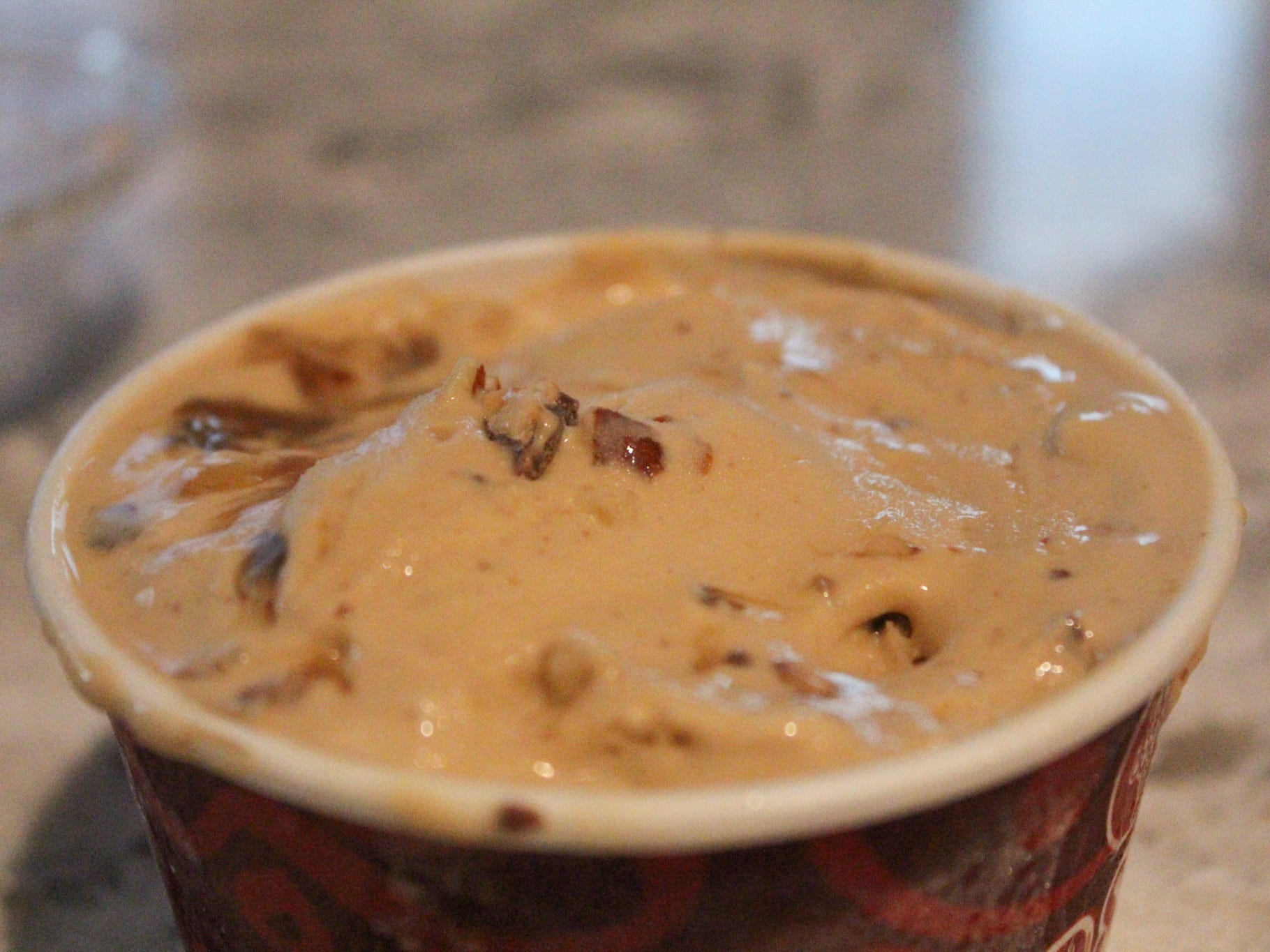A close-up of the author's Coffee Lovers Only signature creation.