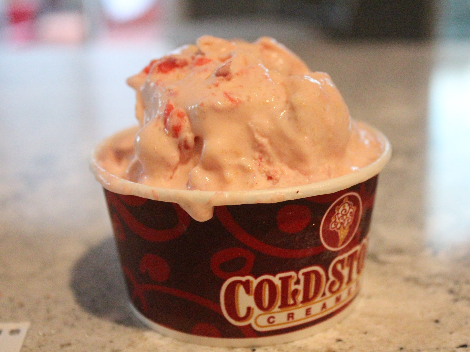 A close-up of the author's Surrender to Strawberry signature creation.