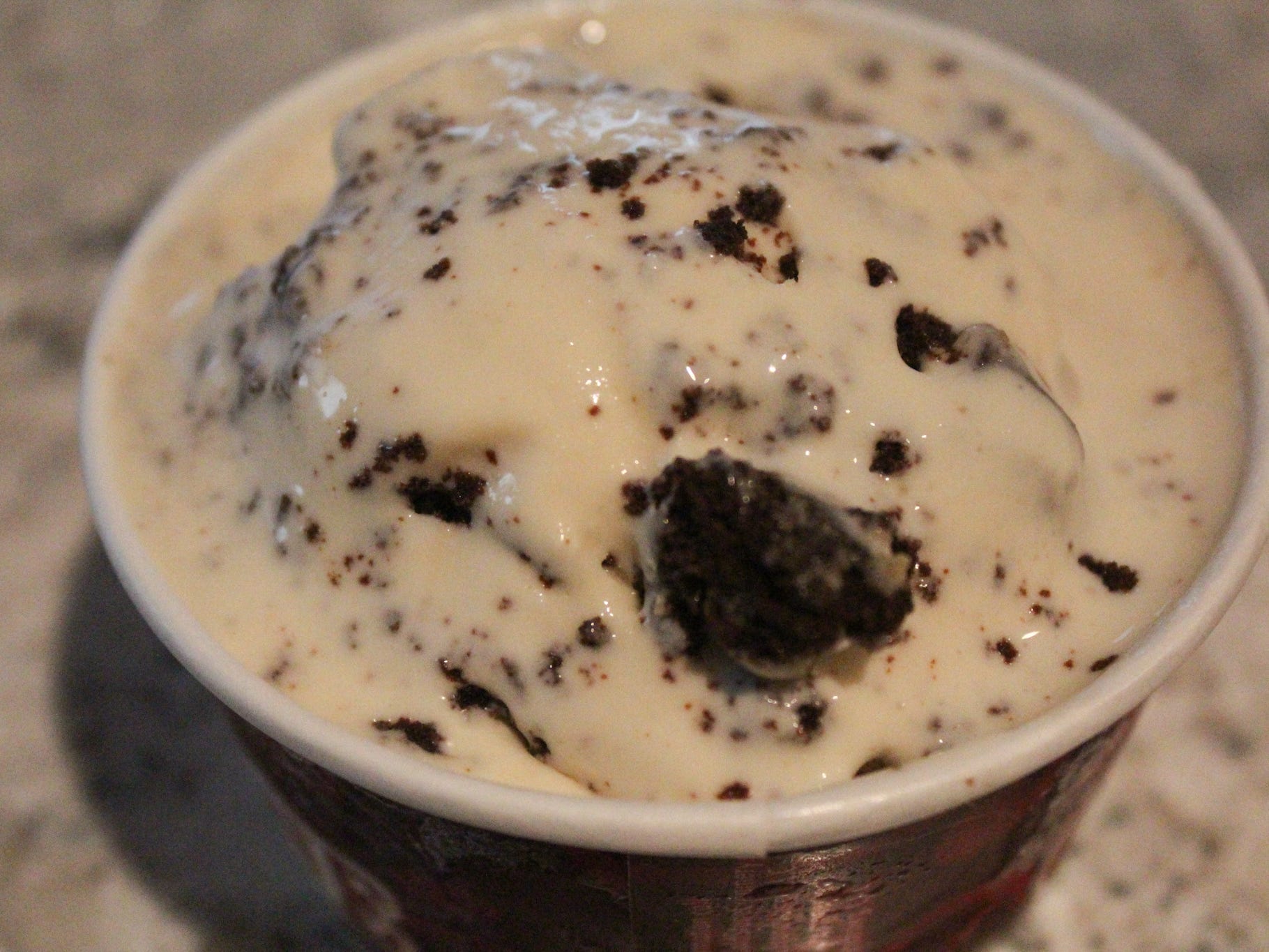 A close-up of the author's Cake Batter Batter Batter signature creation.