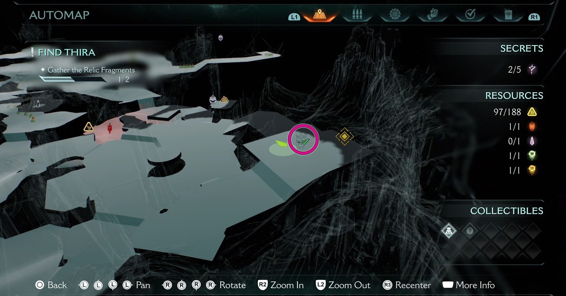 A Doom: The Dark Ages screenshot showing a map and where the leader of Chapter 16 is located on it.