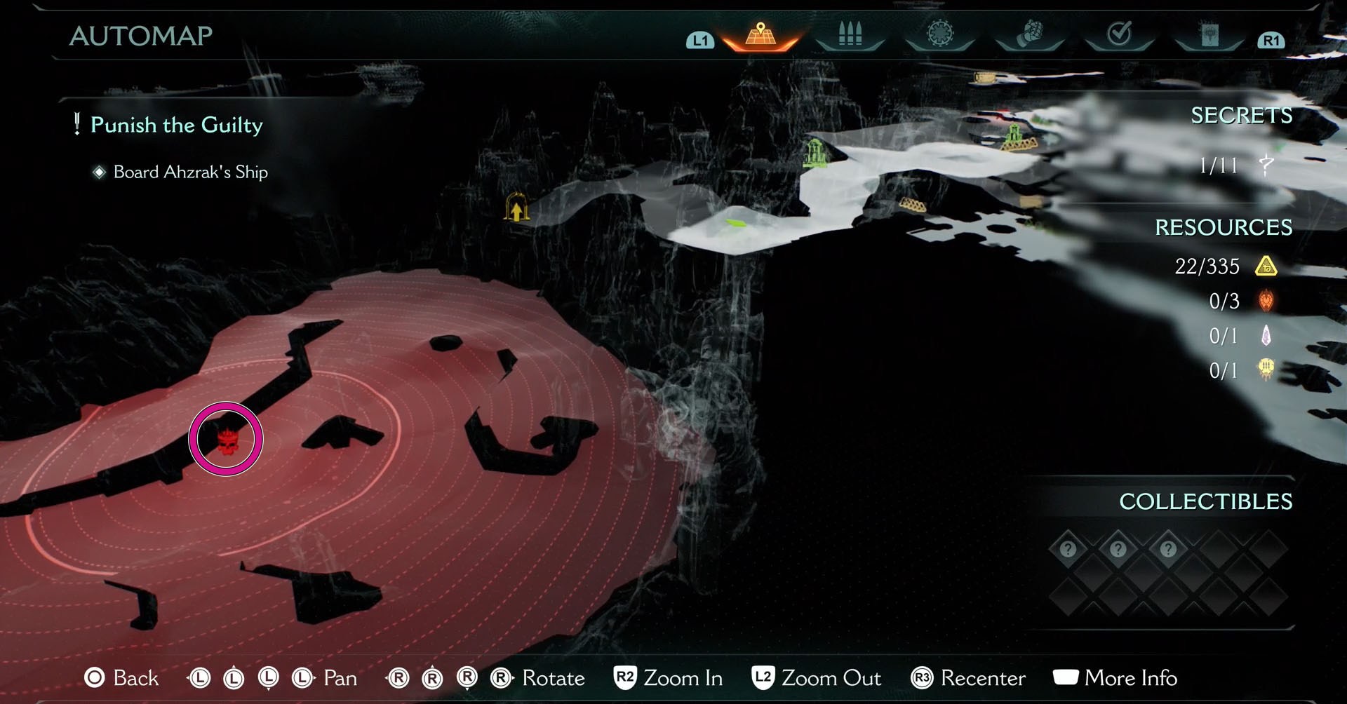 A Doom: The Dark Ages screenshot showing the location of Chapter 22’s leader on the map.