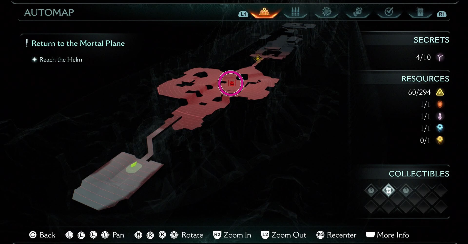 A Doom: The Dark Ages screenshot showing the location on a map of where the Chapter 19’s leader is located.