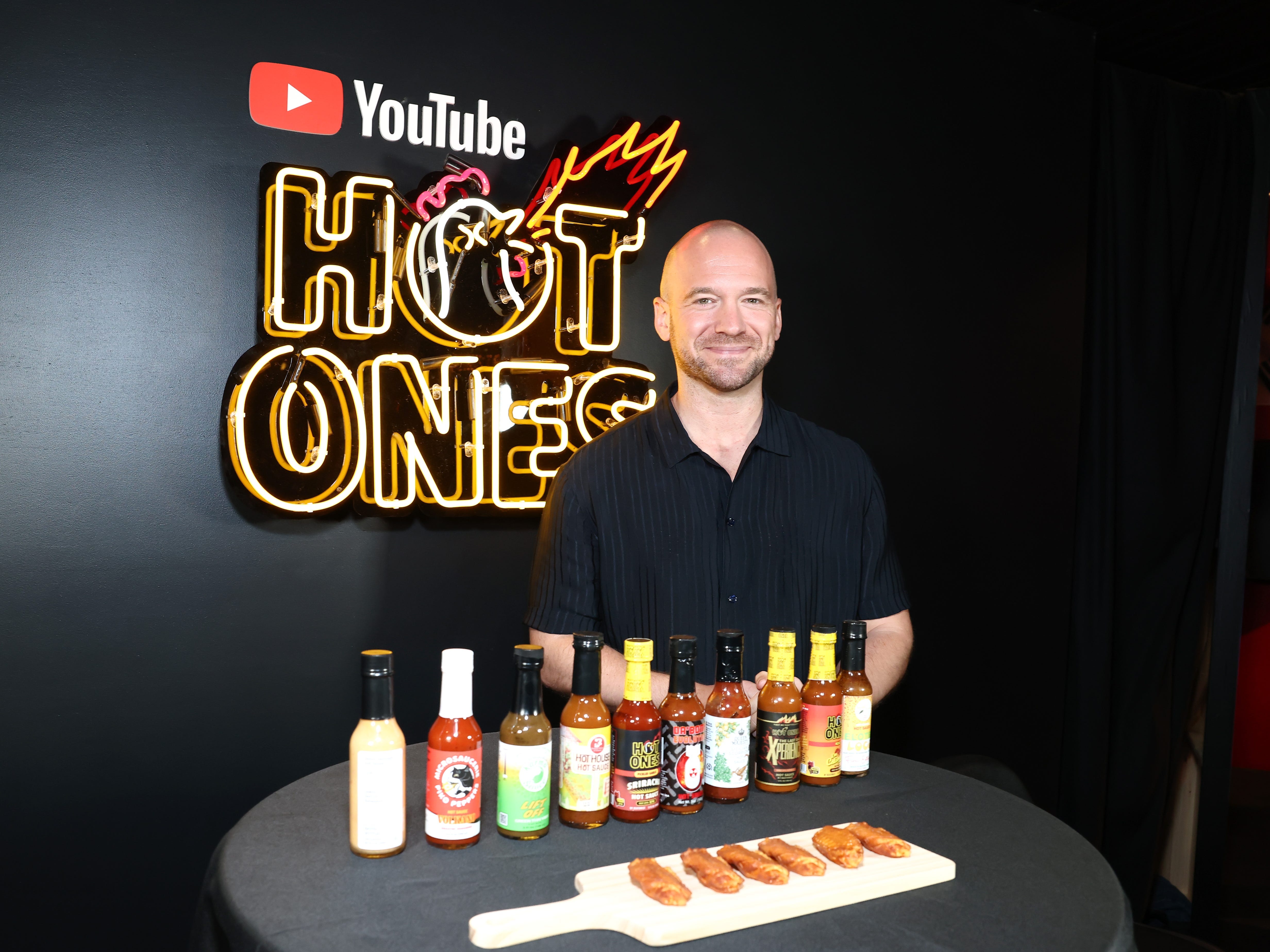 Sean Evans at the YouTube FYC event promoting "Hot Ones."