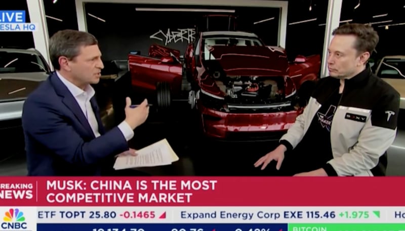 David Faber traveled to Austin, Texas, to interview Elon Musk. They spoke for 30 minutes before Musk had to leave for a call, but the Tesla CEO returned to speak further after it had wrapped.