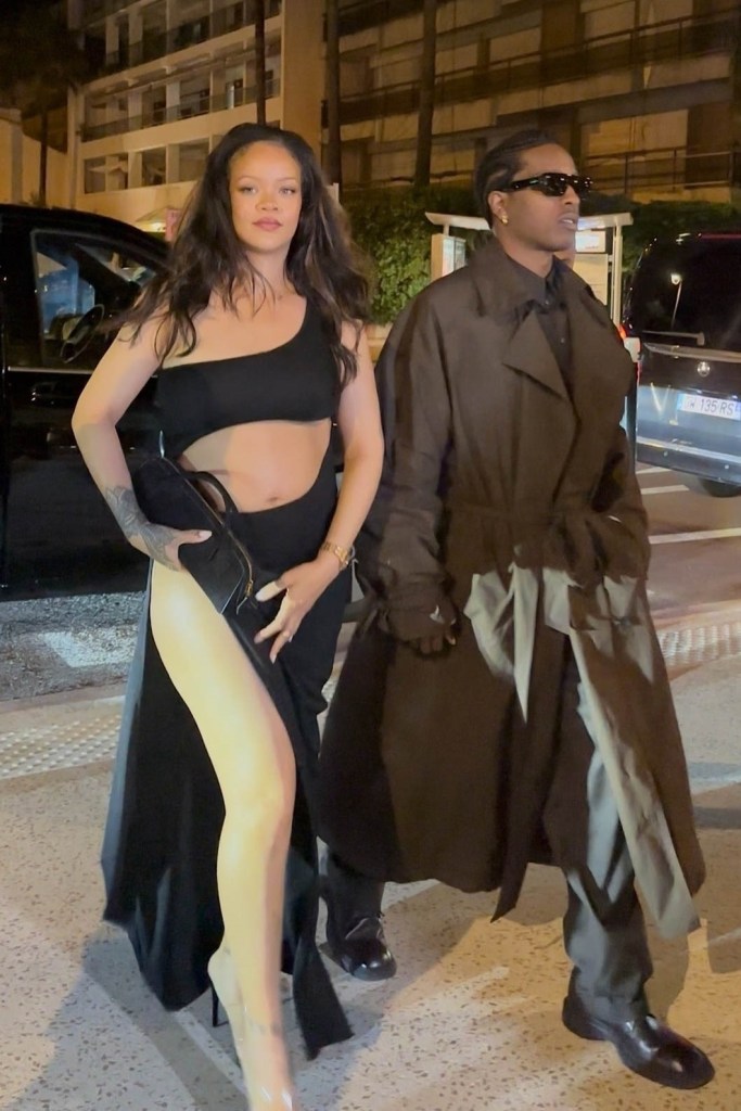 Rihanna put her bump on display while out with A$AP Rocky.