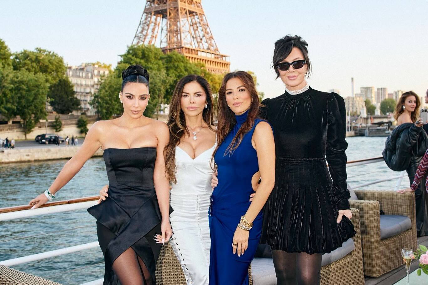 Eva Longoria, Lauren Sanchez, Kim Kardashian, and Kris Jenner in Paris. 