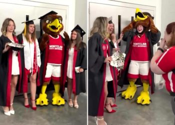 NJ mascot reveals secret identity at college graduation — after hiding it from closest pals for over a year