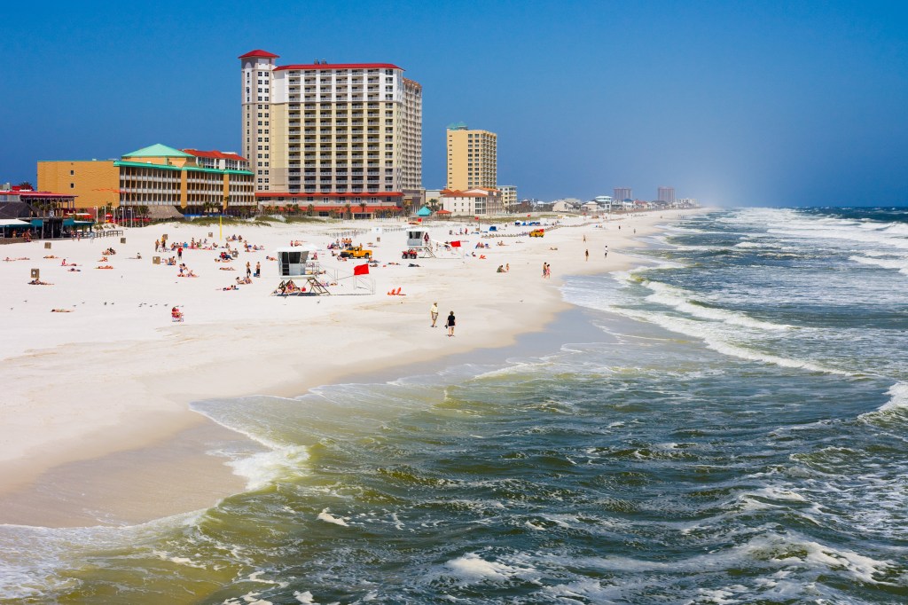 The girl clung onto the flotation device for five minutes until paramedics and lifeguards rescued her.