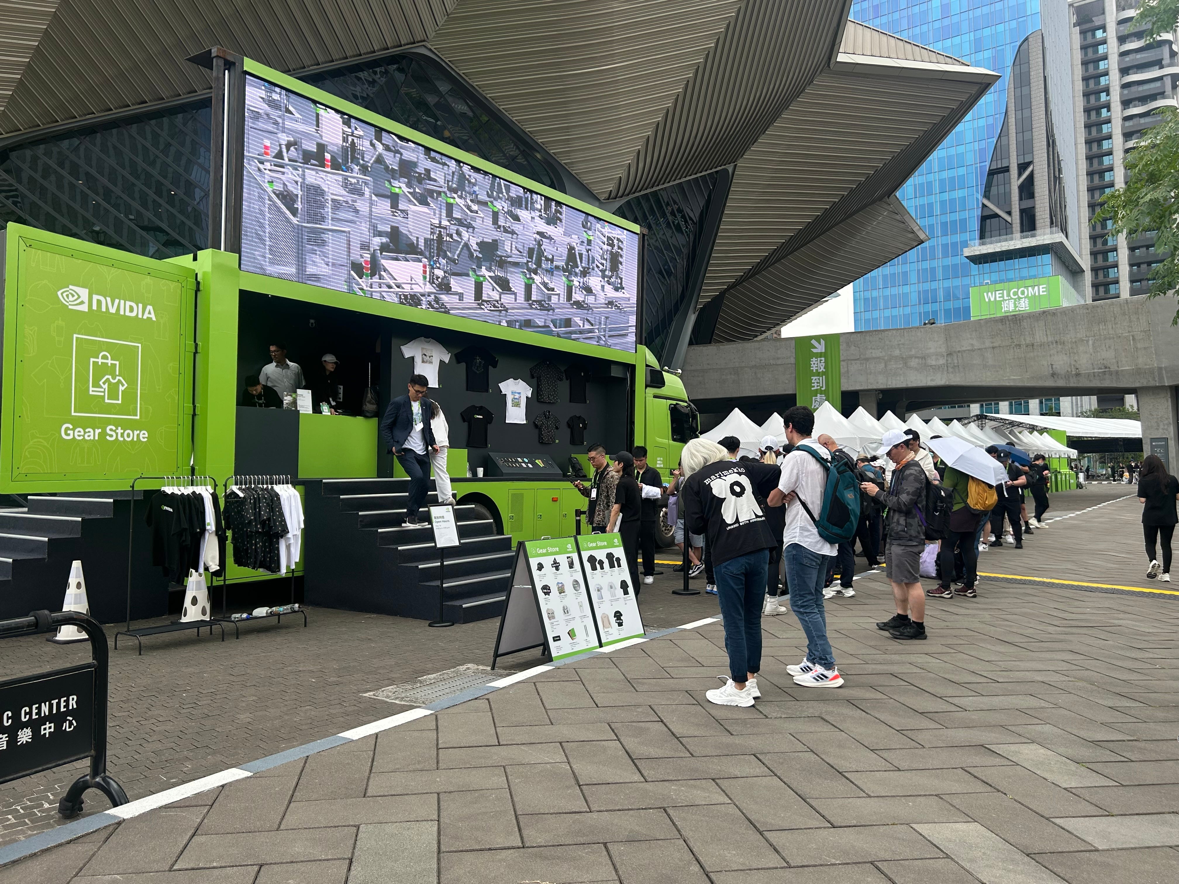An Nvidia merch pop-up store in Taipei.