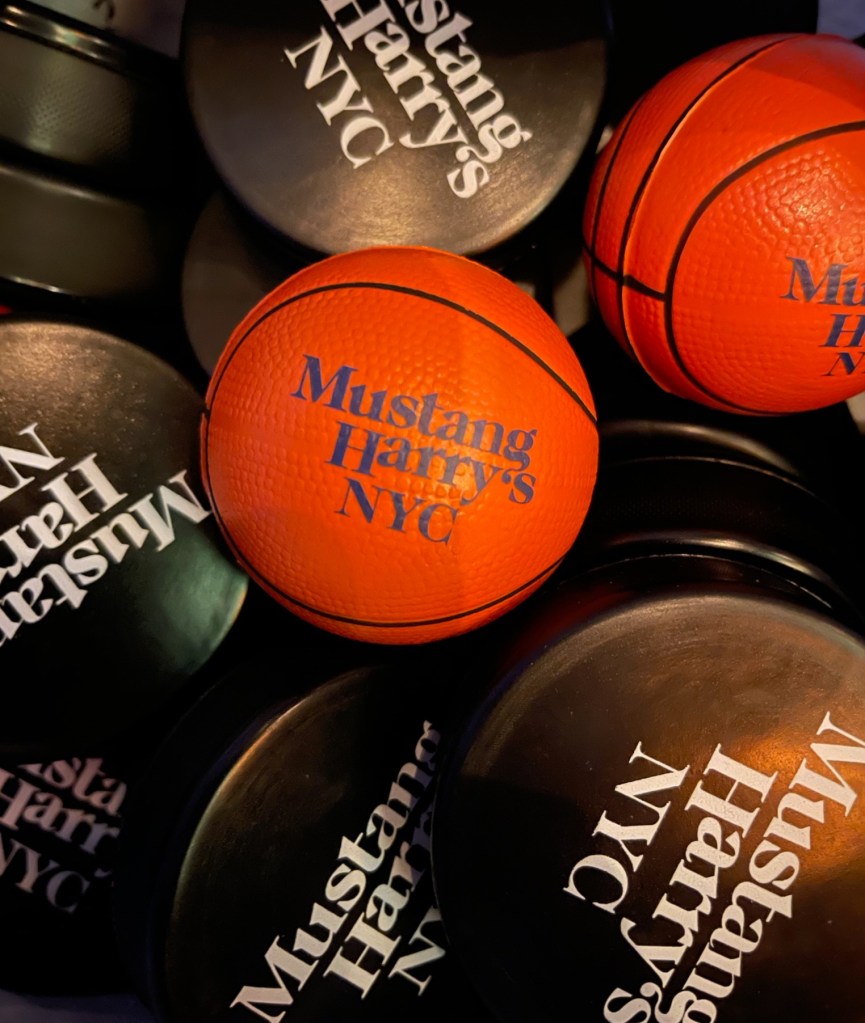 Mustang Harry's stress basketballs.