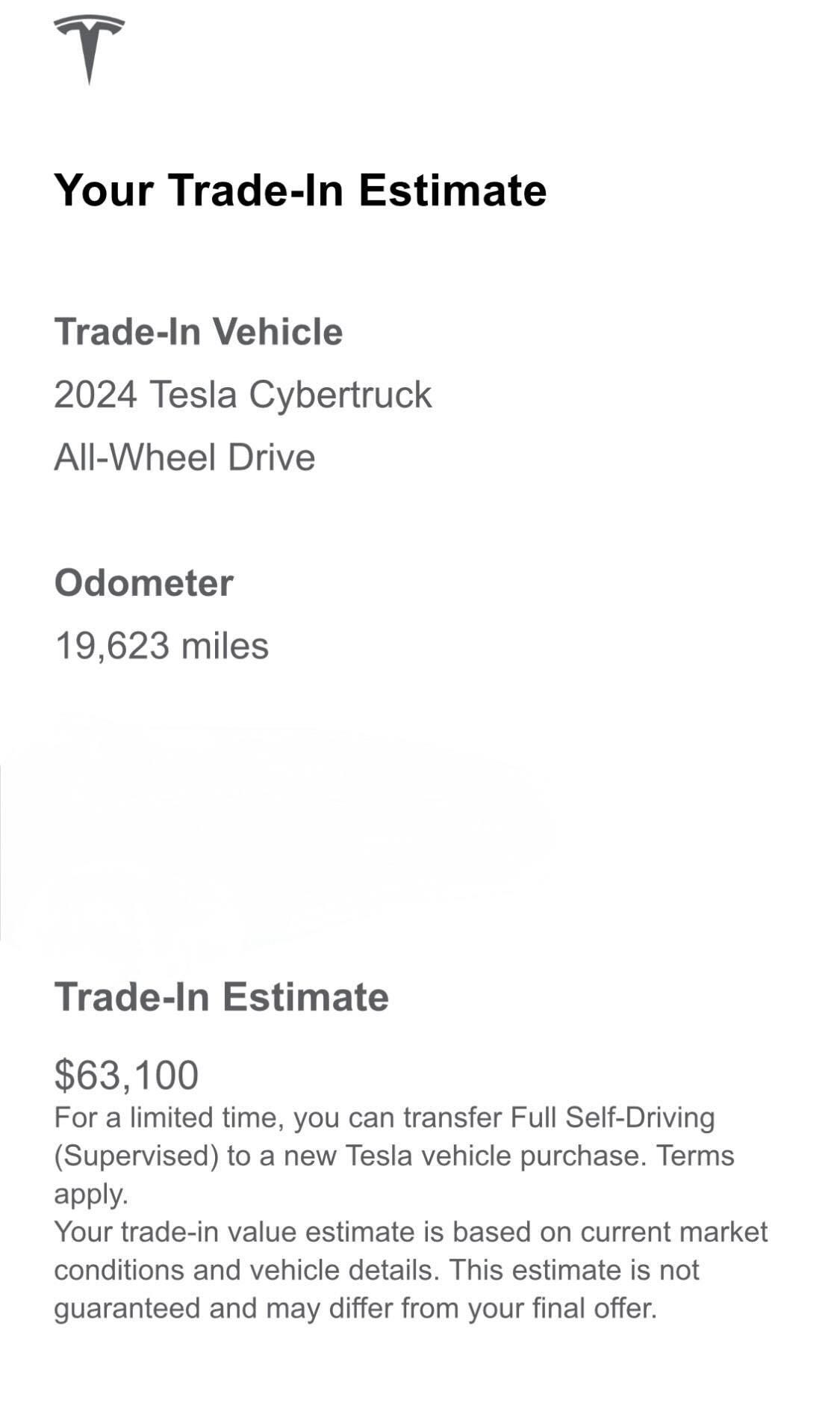 Tesla trade=in estimates