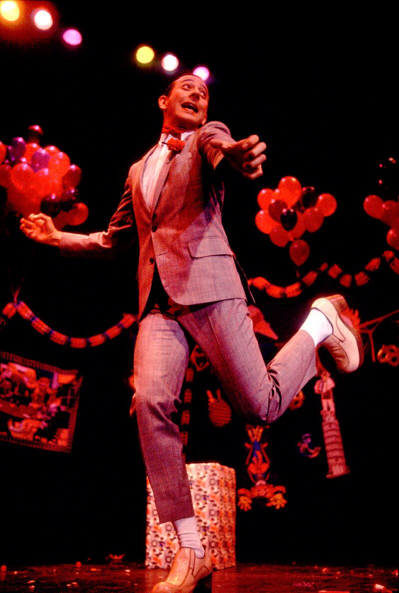 Pee-wee Herman performing at the Park West Inn in Chicago, Illinois, on Oct. 26, 1983.