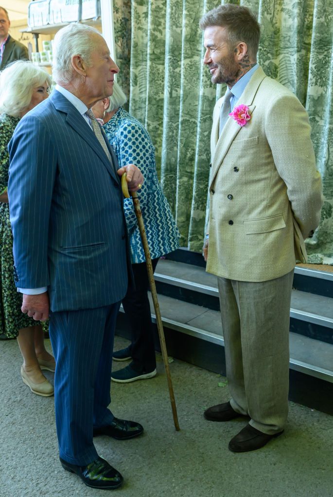 David Beckham and King Charles III in London May 19. 