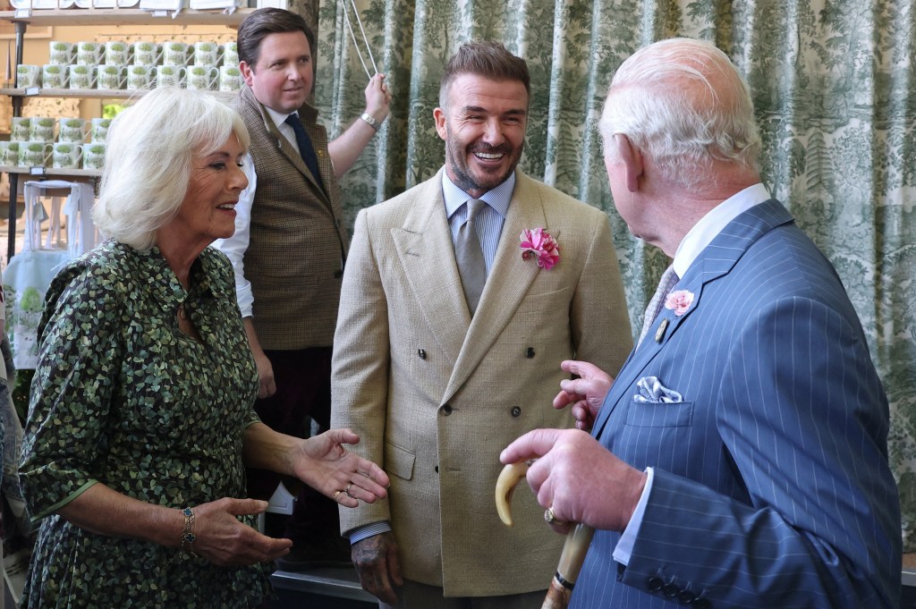 David Beckham and King Charles III in London May 19. 