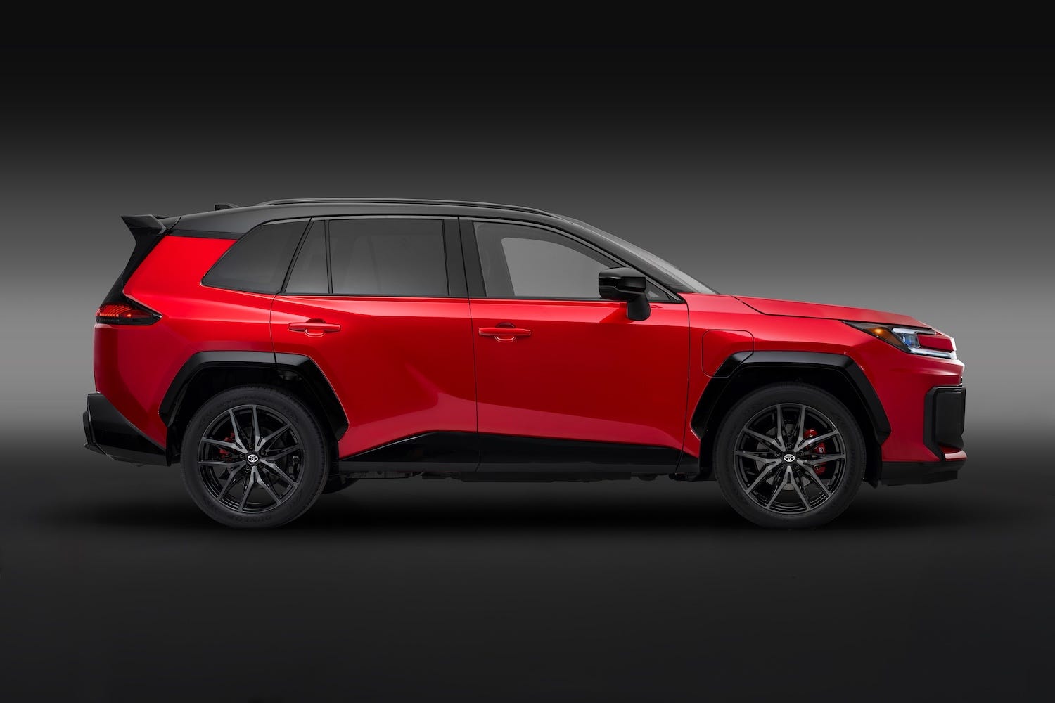 Toyota RAV4 in Red on black background