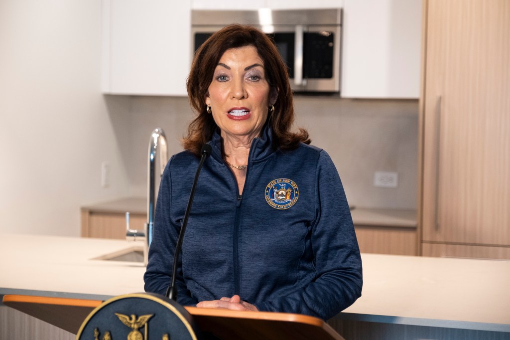Governor Hochul visits an affordable housing unit in Gowanus. Hochul, with her media crew, visits Niya Newman's while she's moving in to her new apartment. 