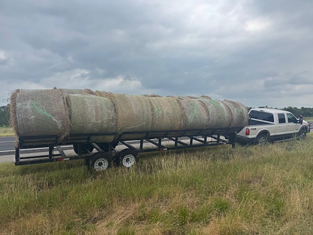 Police discovered hollowed out hay bales used by smugglers to hide immigrants during a traffic stop in Texas. 