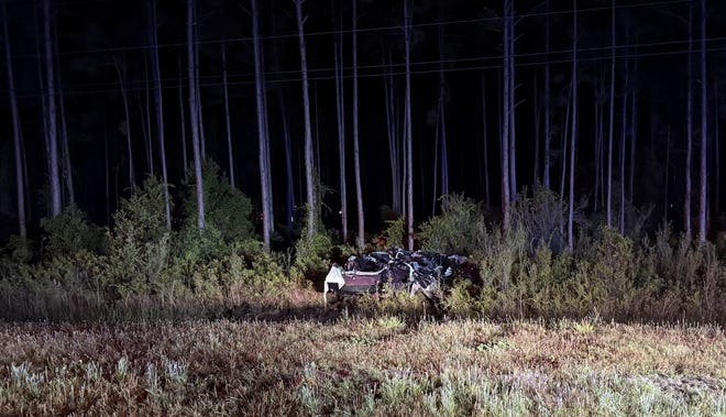 The force of the wreck caused the SUV to cross the median and stop in a wooded area on the opposite side of the highway, the Florida Highway Patrol said.