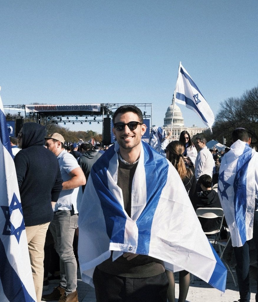 Yaron Lischinsky attends a March for Israel rally on the National Mall in Washington DC in November 2023.