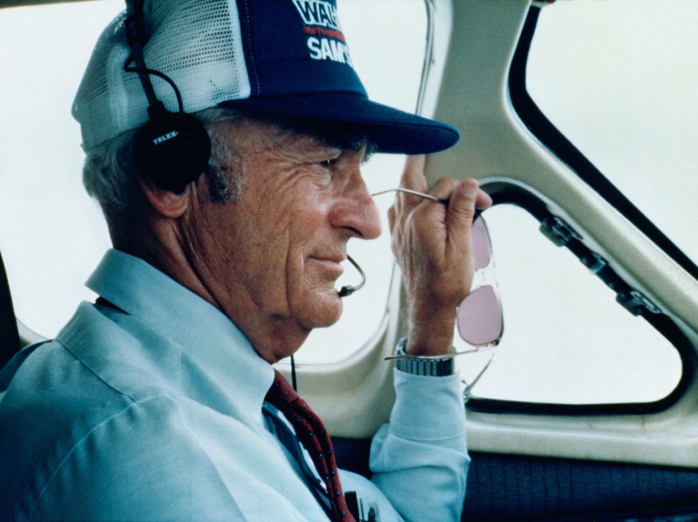Sam Walton flying in the late 1980s or early 1990s.
