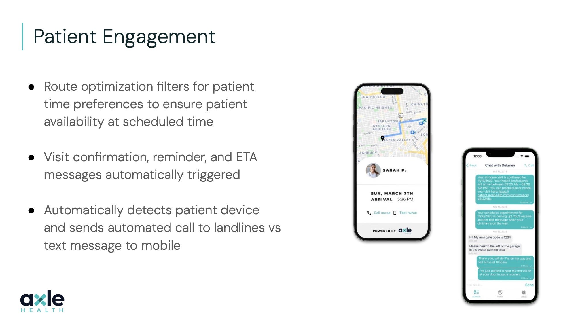 Axle Health pitch deck slide 17 — Patient engagement