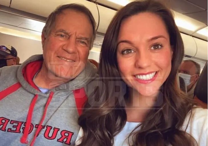 Jordon Hudson and Bill Belichick 