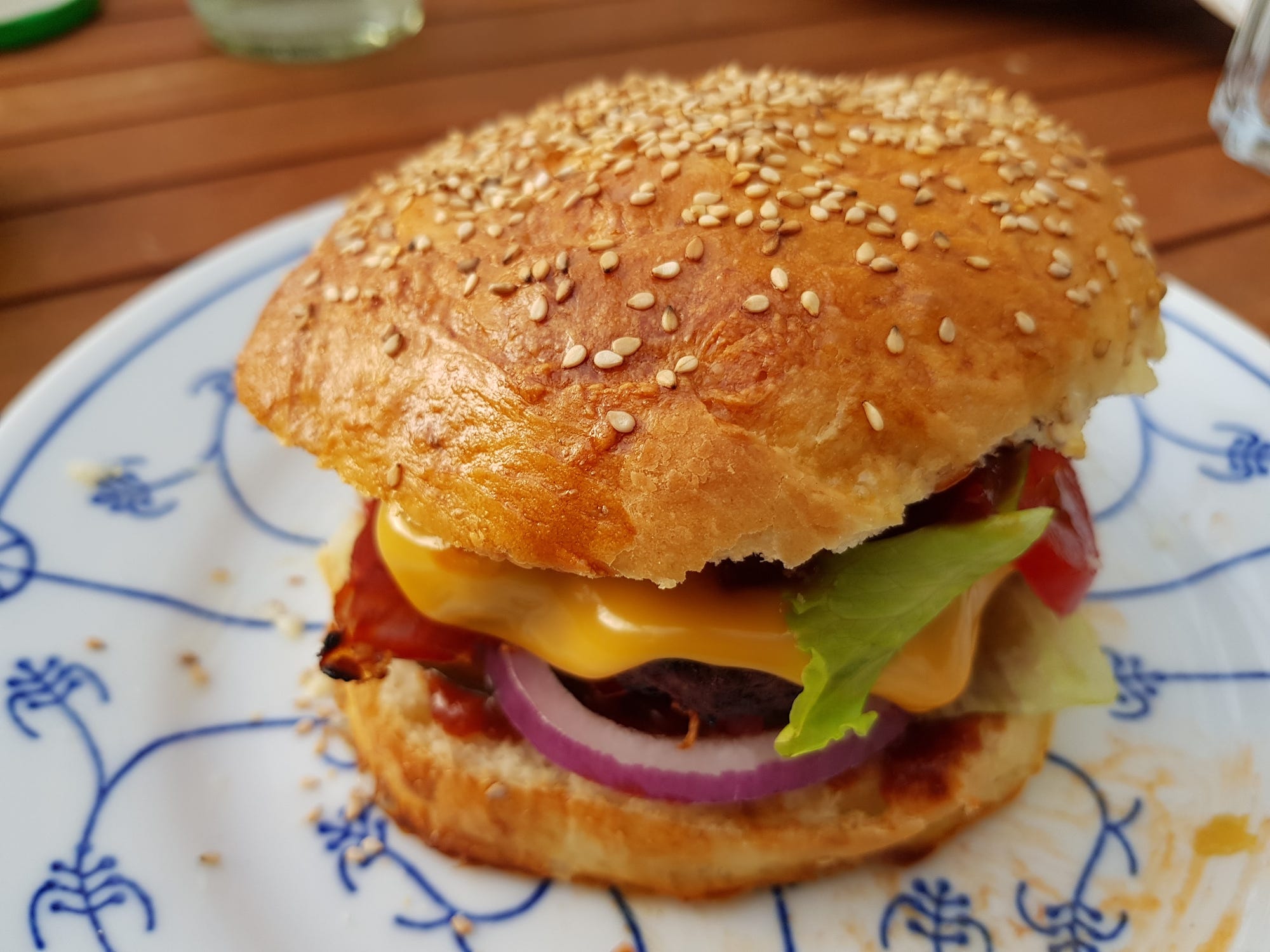 burger bun sesame seeds lettuce cheese cheeseburger hamburger