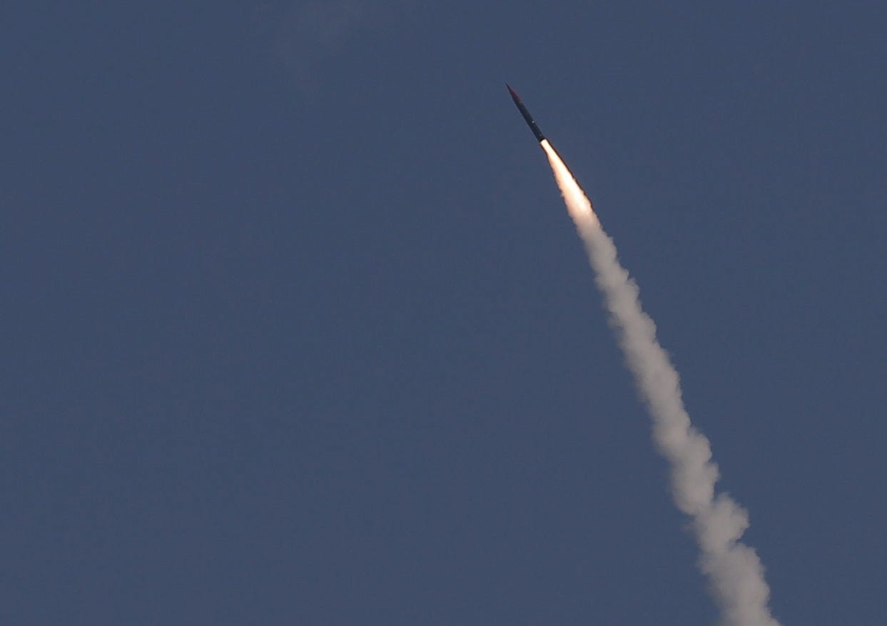An "Arrow 3" ballistic missile interceptor is seen during its test launch near Ashdod December 10, 2015.